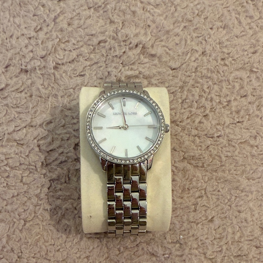 Michael Kors Silver Watch with Crystal Accents